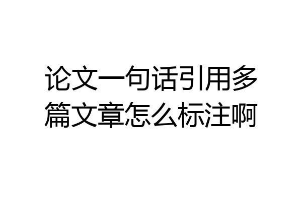 论文一句话引用多篇文章怎么标注啊