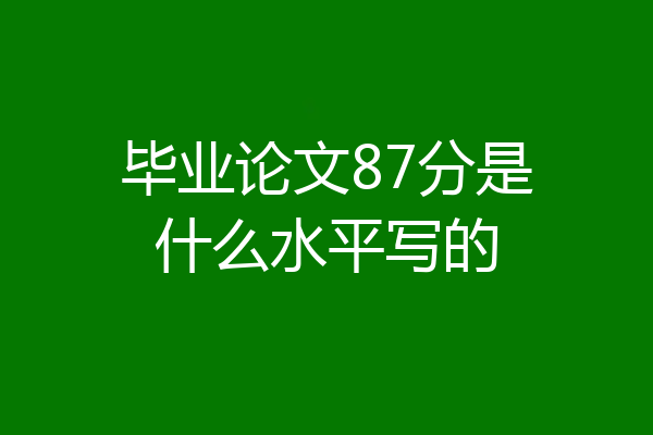 毕业论文87分是什么水平写的