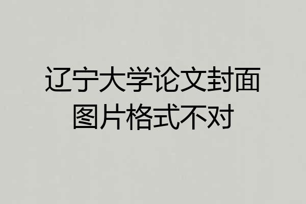辽宁大学论文封面图片格式不对