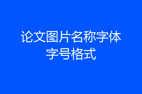 论文图片名称字体字号格式