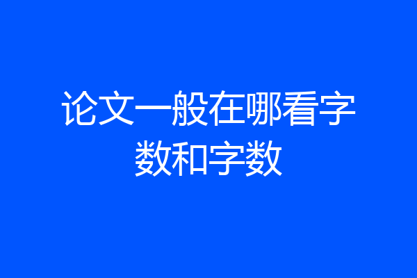 论文一般在哪看字数和字数