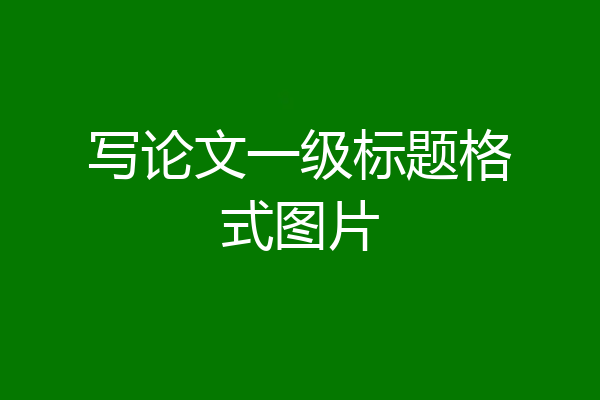 写论文一级标题格式图片
