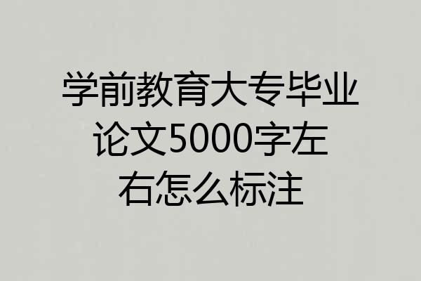学前教育大专毕业论文5000字左右怎么标注