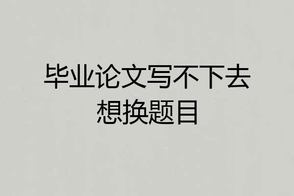 毕业论文写不下去想换题目
