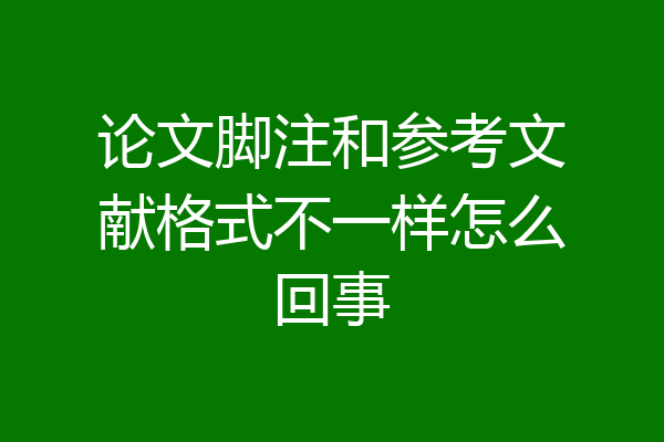 论文脚注和参考文献格式不一样怎么回事