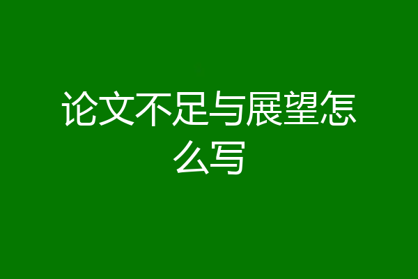 论文不足与展望怎么写