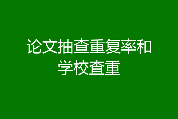 论文抽查重复率和学校查重