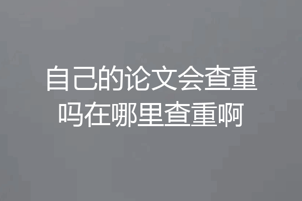 自己的论文会查重吗在哪里查重啊