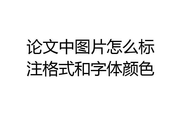 论文中图片怎么标注格式和字体颜色