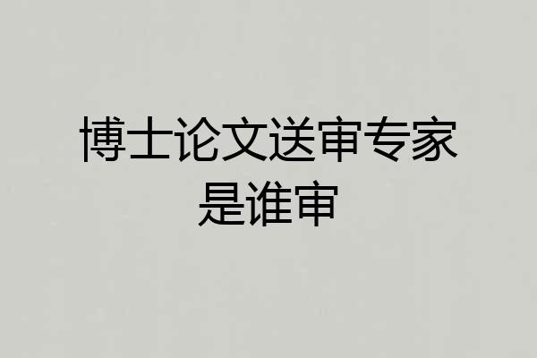 博士论文送审专家是谁审