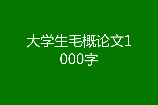大学生毛概论文1000字