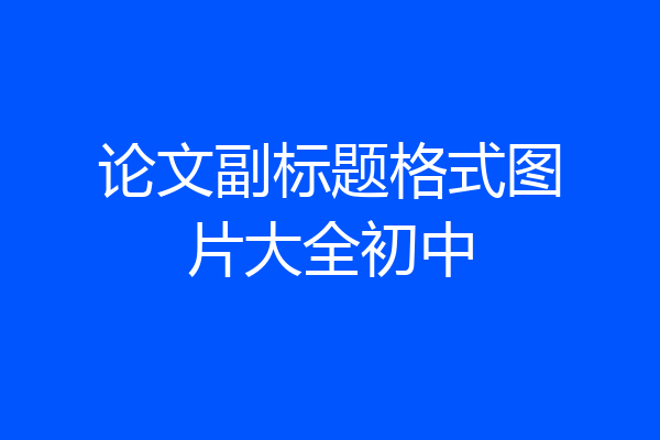 论文副标题格式图片大全初中