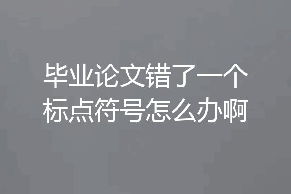 毕业论文错了一个标点符号怎么办啊