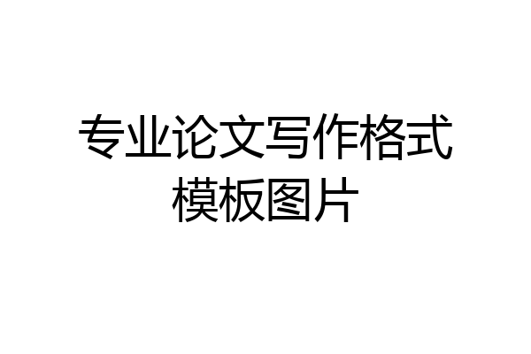 专业论文写作格式模板图片