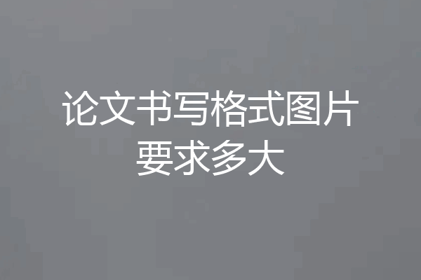 论文书写格式图片要求多大