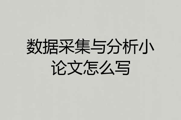 数据采集与分析小论文怎么写