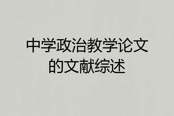 中学政治教学论文的文献综述