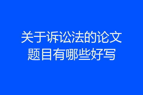 关于诉讼法的论文题目有哪些好写