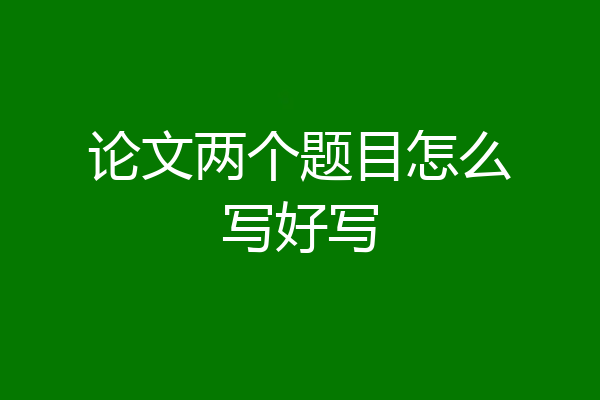 论文两个题目怎么写好写