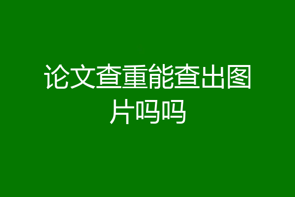 论文查重能查出图片吗吗