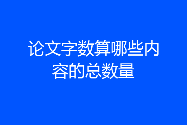 论文字数算哪些内容的总数量