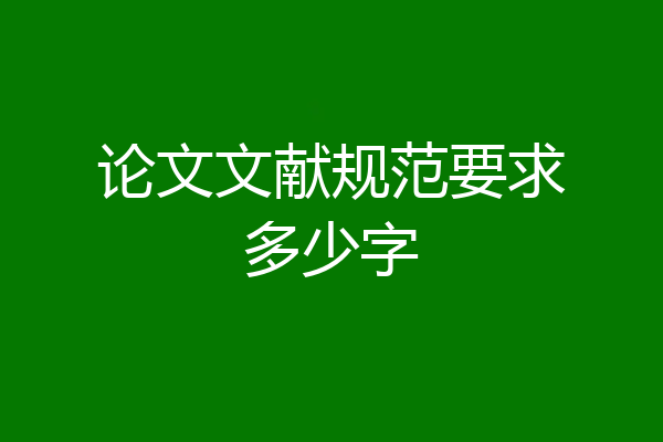 论文文献规范要求多少字