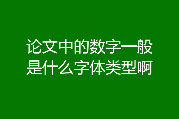 论文中的数字一般是什么字体类型啊