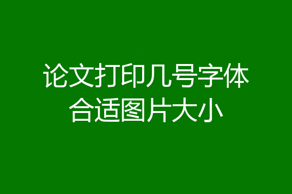 论文打印几号字体合适图片大小