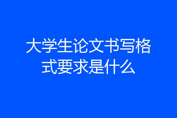 大学生论文书写格式要求是什么