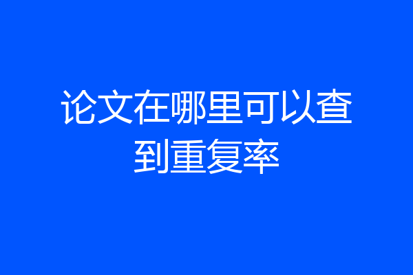 论文在哪里可以查到重复率