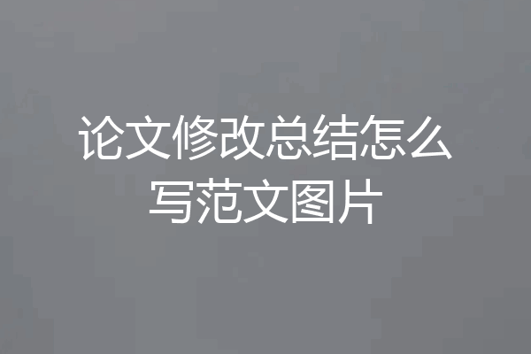 论文修改总结怎么写范文图片