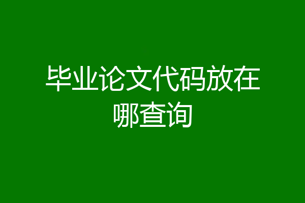 毕业论文代码放在哪查询