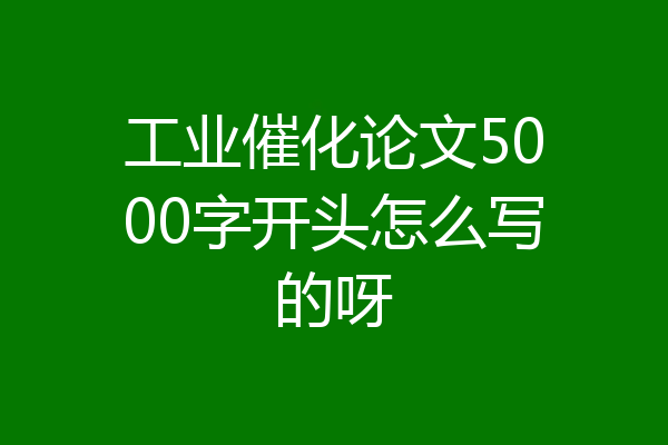 工业催化论文5000字开头怎么写的呀