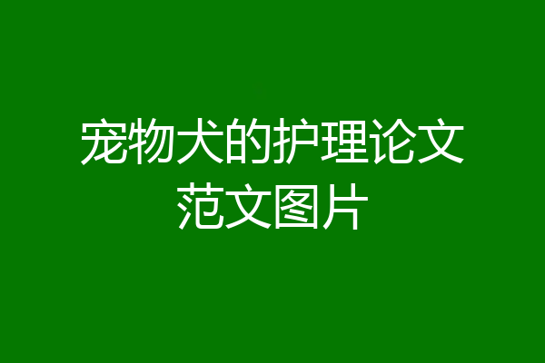 宠物犬的护理论文范文图片