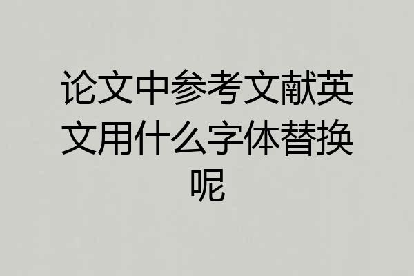 论文中参考文献英文用什么字体替换呢