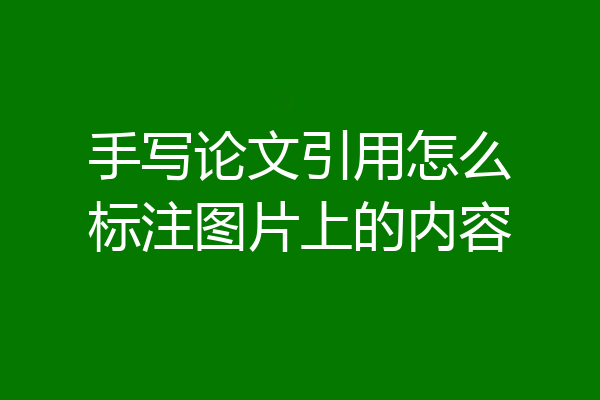 手写论文引用怎么标注图片上的内容