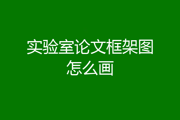 实验室论文框架图怎么画