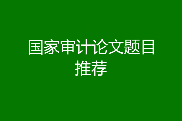 国家审计论文题目推荐