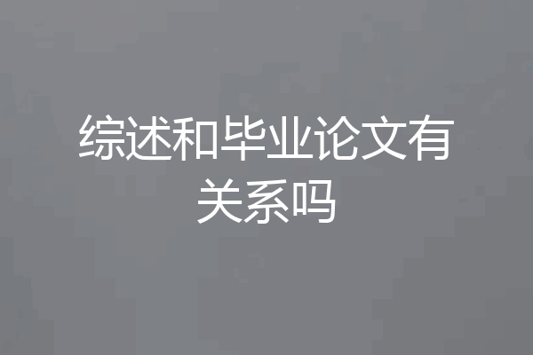 综述和毕业论文有关系吗