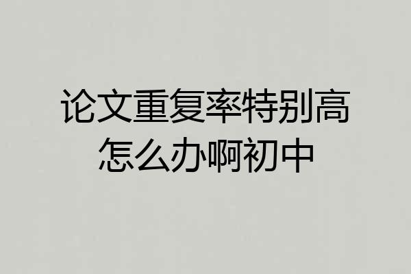 论文重复率特别高怎么办啊初中