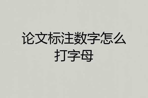 论文标注数字怎么打字母