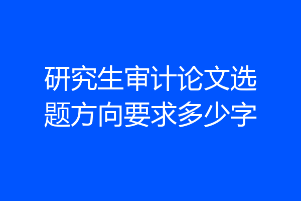 研究生审计论文选题方向要求多少字