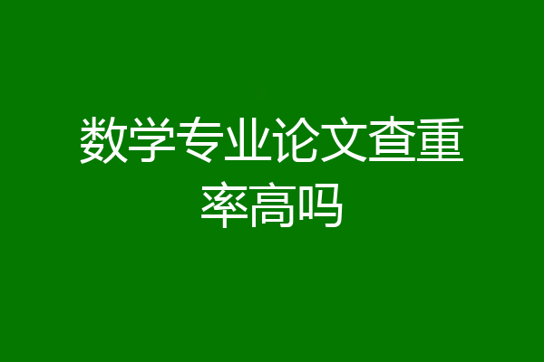 数学专业论文查重率高吗