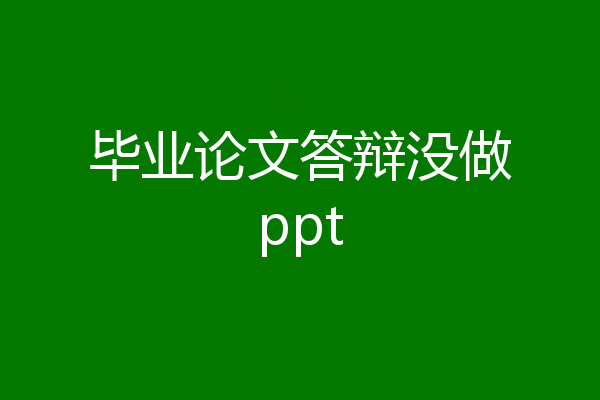 毕业论文答辩没做ppt