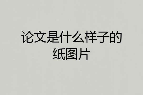 论文是什么样子的纸图片