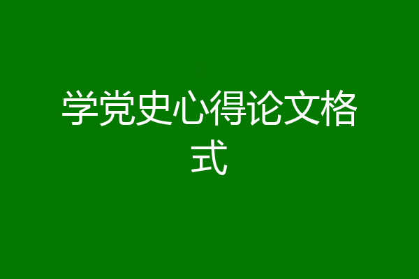 学党史心得论文格式