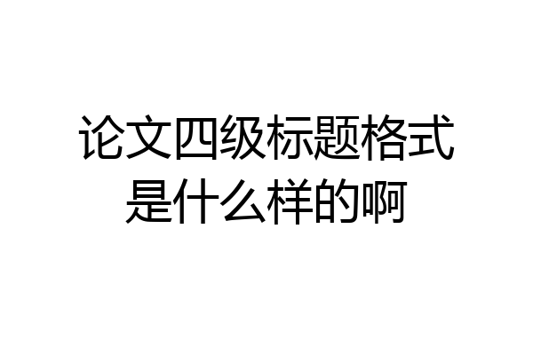 论文四级标题格式是什么样的啊