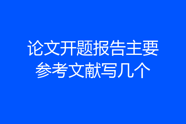 论文开题报告主要参考文献写几个