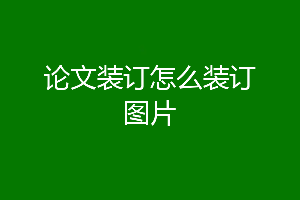 论文装订怎么装订图片