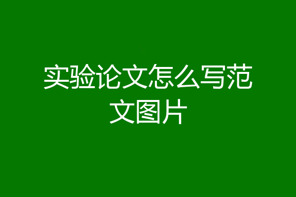 实验论文怎么写范文图片